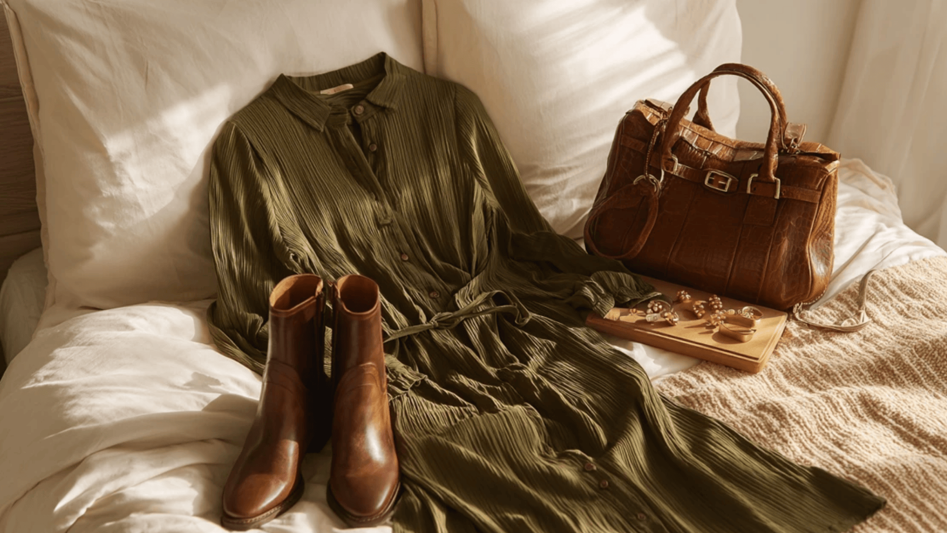 Olive Green & Brown