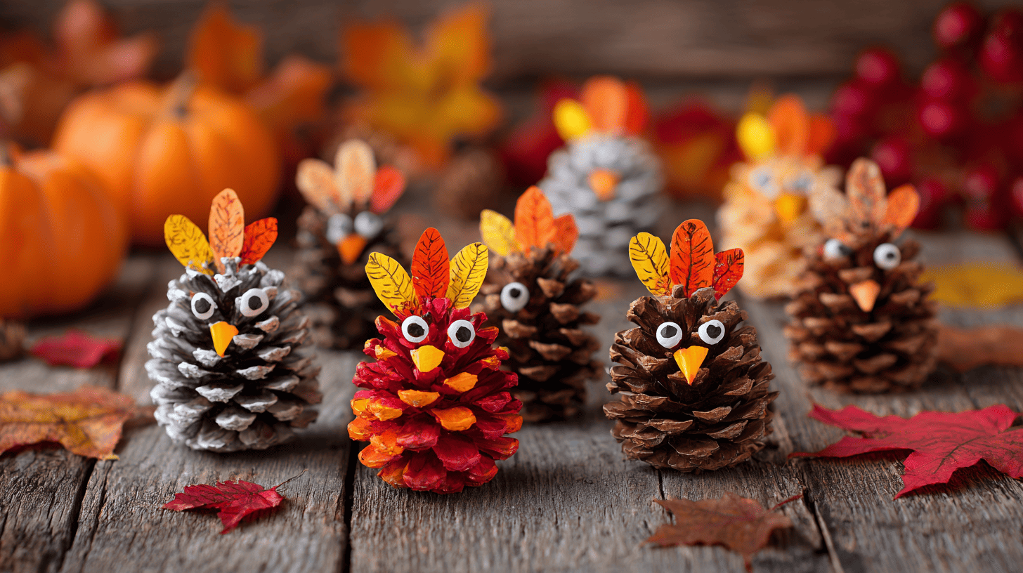 Painted Pinecone Turkey Craft Fall Art Project
