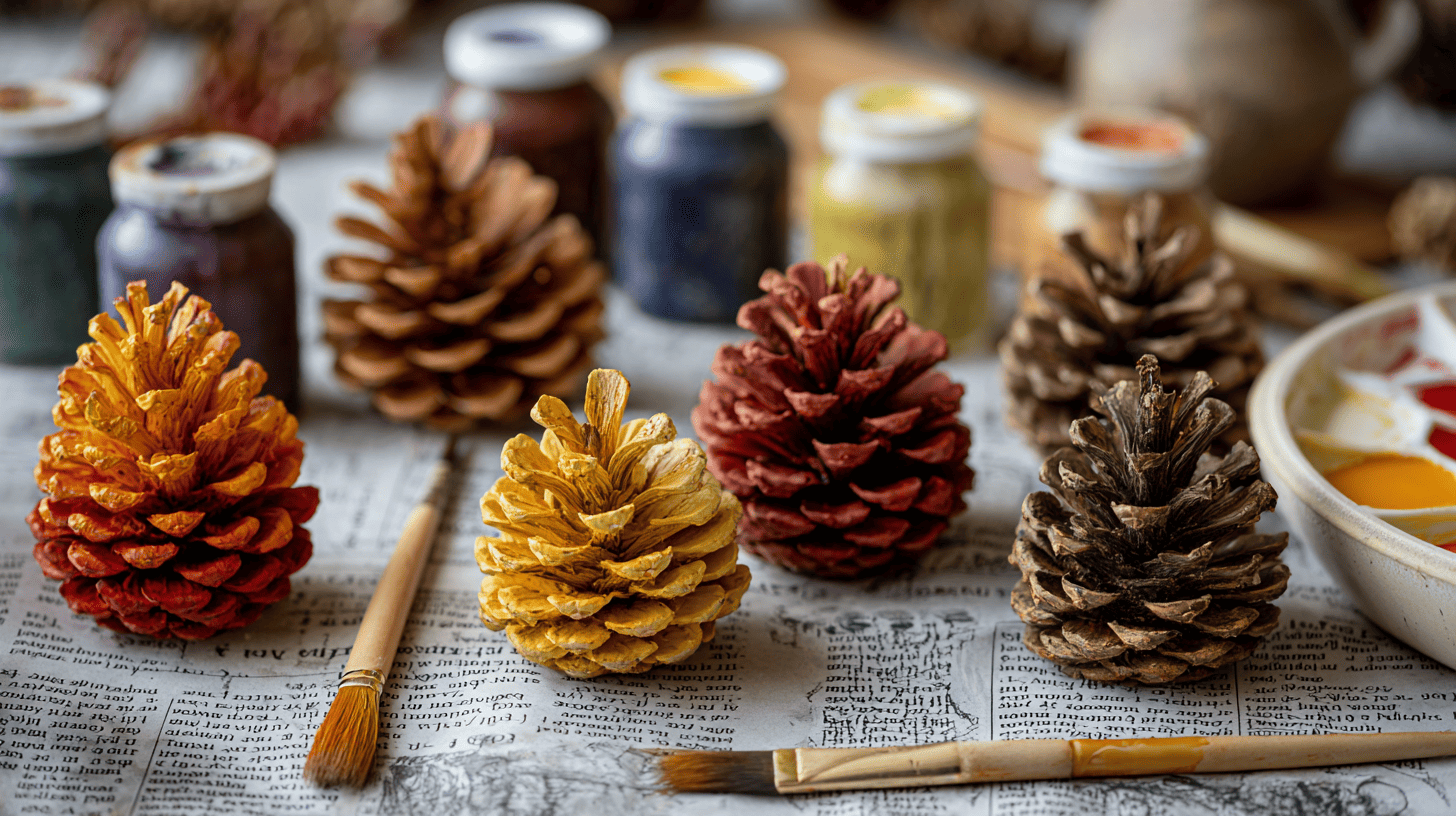 Painted Pinecones Fall Art Project For Kids