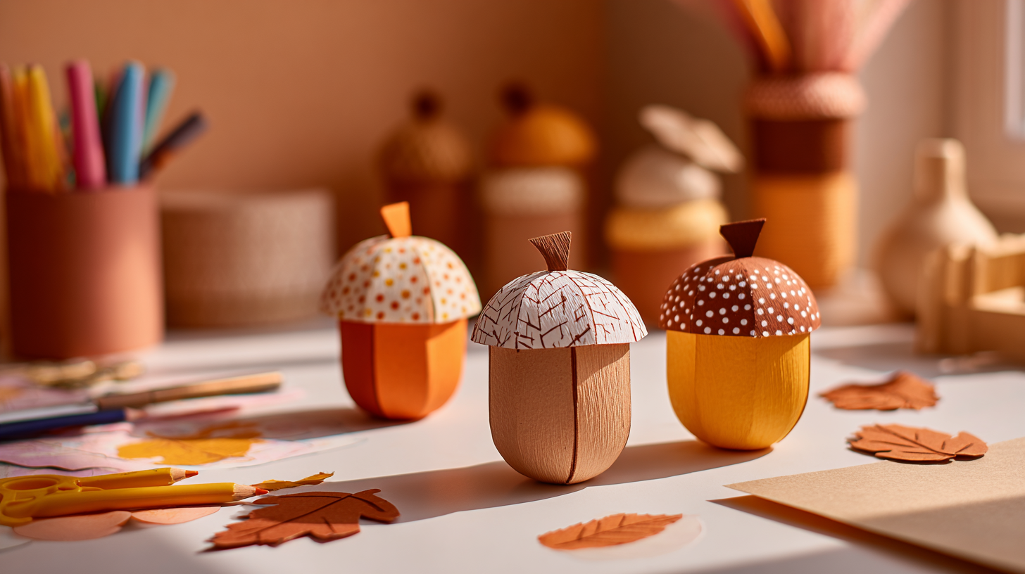Paper Acorn Hats Fall Art Project For Kids