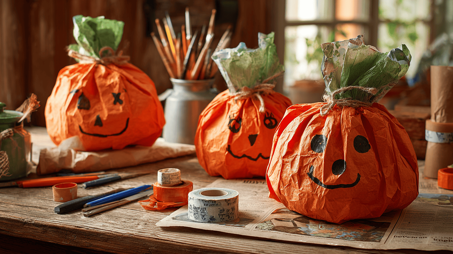 Paper Bag Pumpkins Fall Art Project For Kids