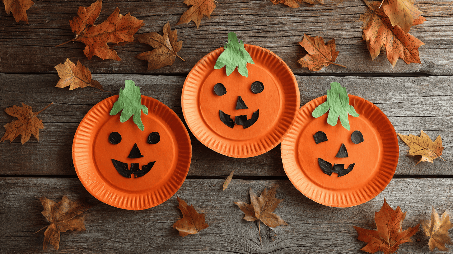 Paper Plate Pumpkins Fall Craft