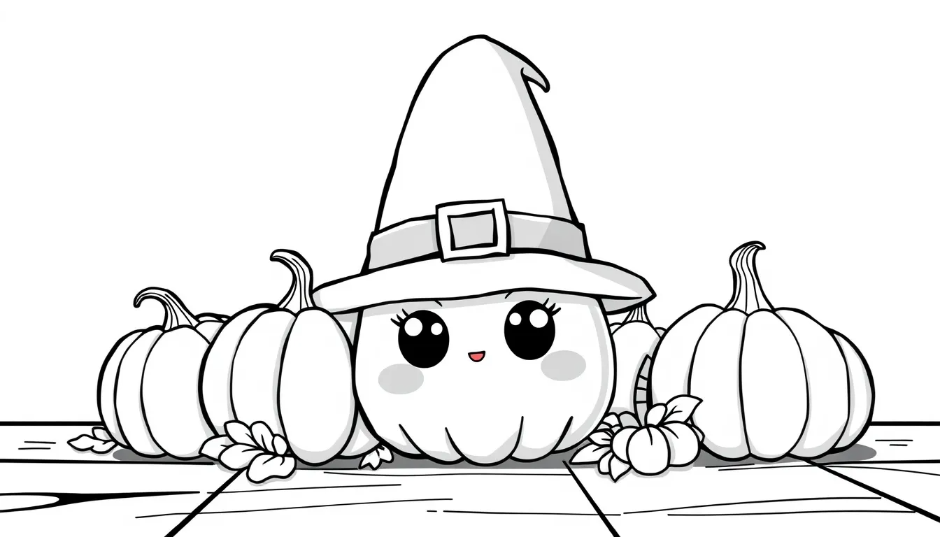 Pilgrim Hat and Pumpkins