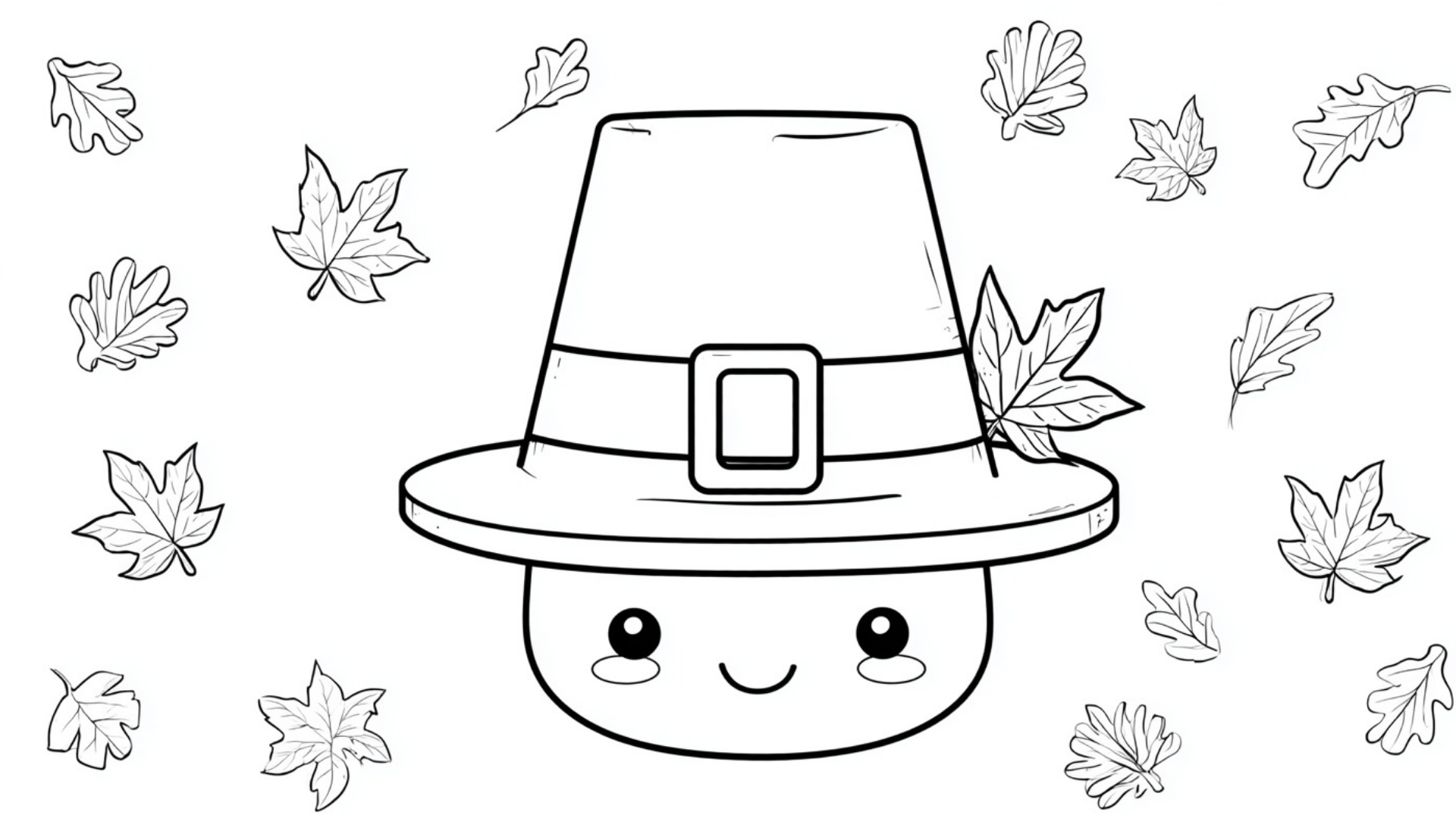 Pilgrim hat with fall leaves