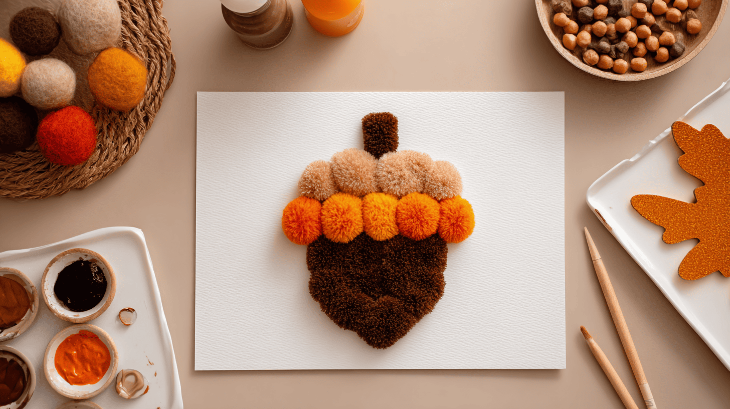 Pom Pom Acorn Art For Toddlers