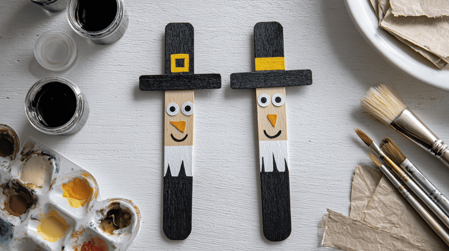 Popsicle Stick Pilgrim Craft For Preschoolers