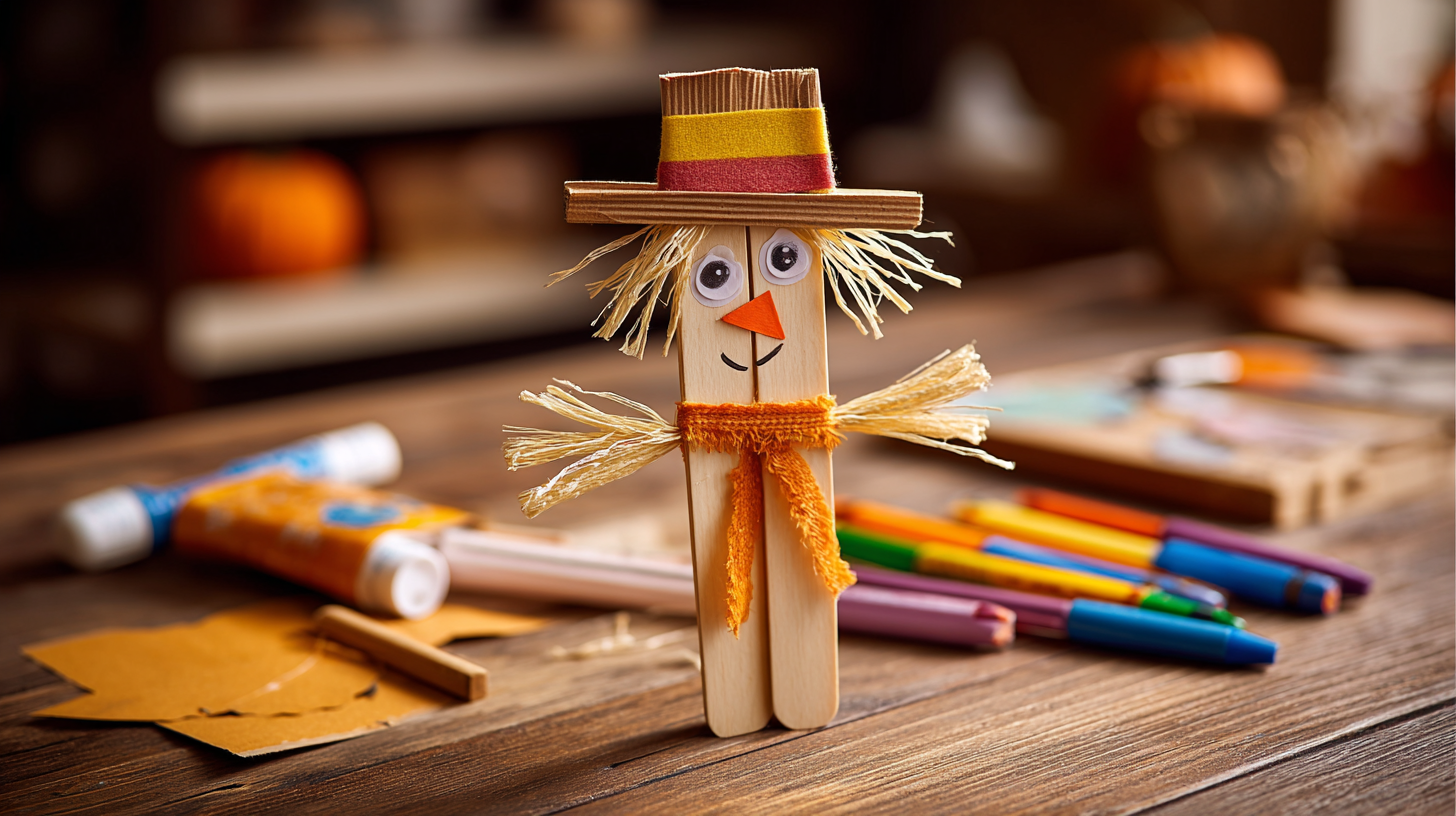 Popsicle Stick Scarecrow Craft For Toddlers