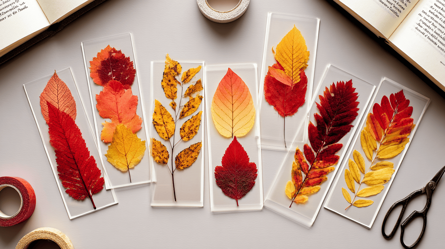 Pressed Leaf Bookmarks Fall Nature Craft