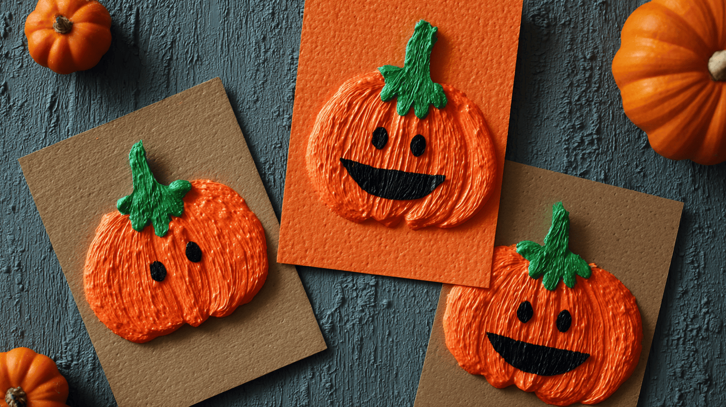 Puffy Paint Pumpkins Fall Craft