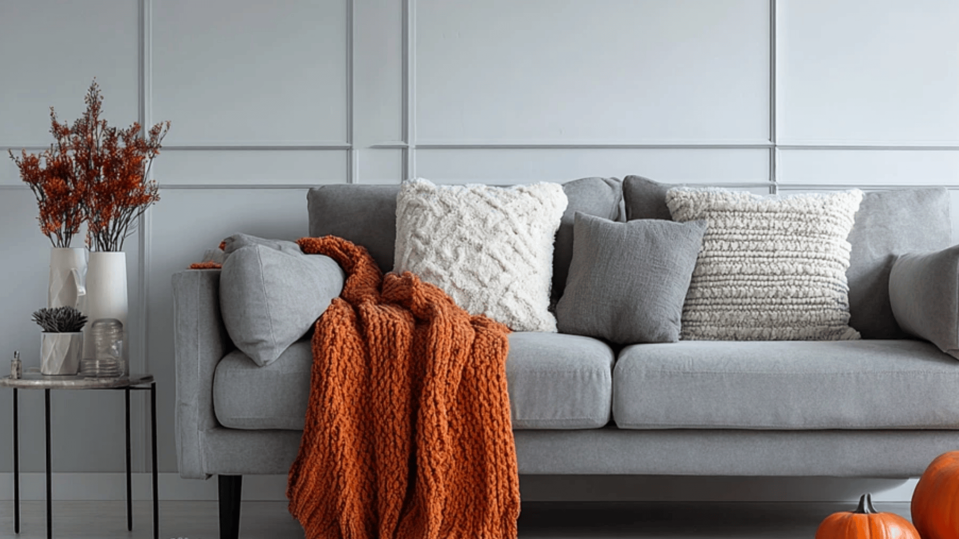 Pumpkin Orange & Soft Gray