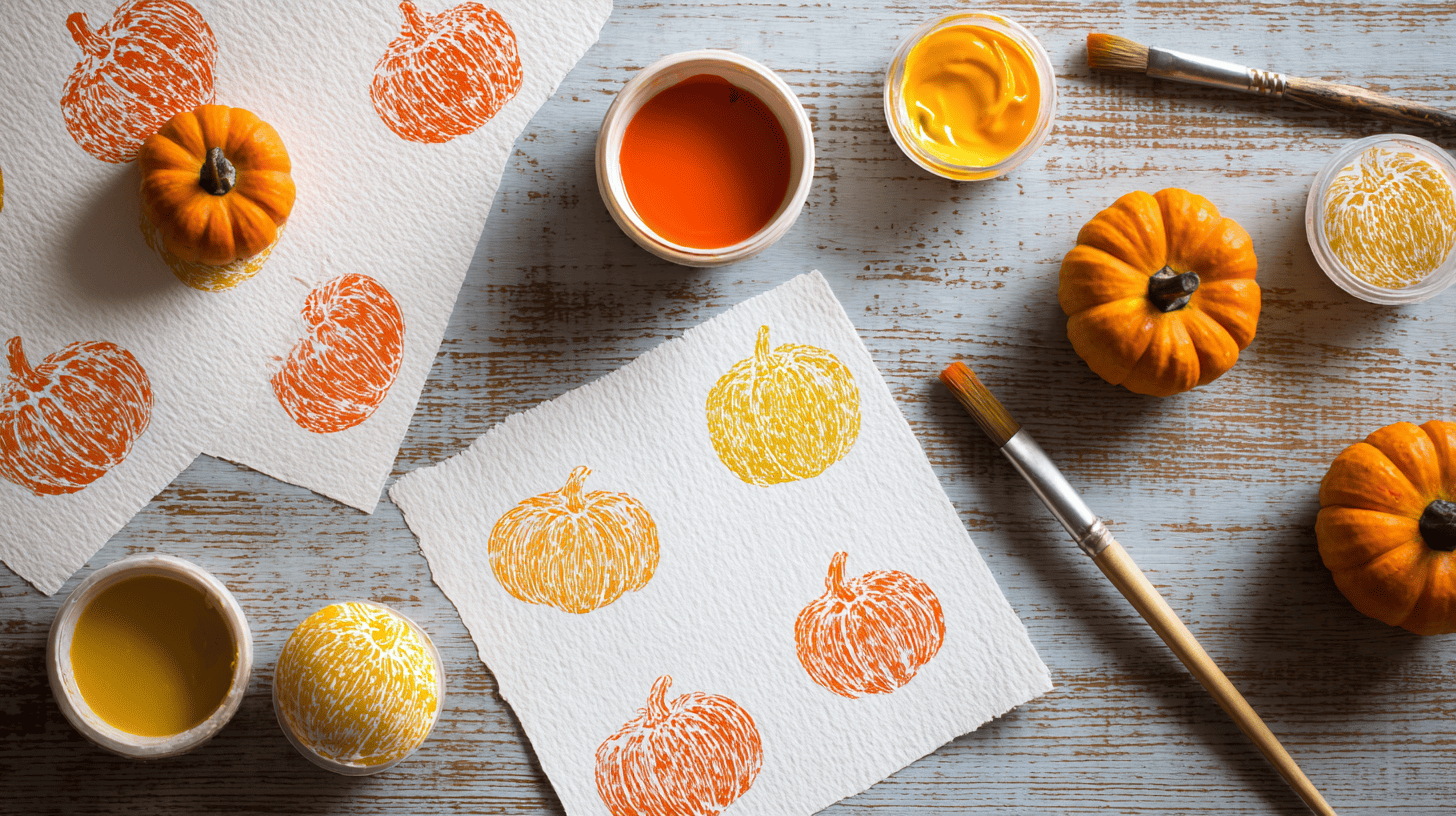 Pumpkin Stamping Fall Art Project For Kids