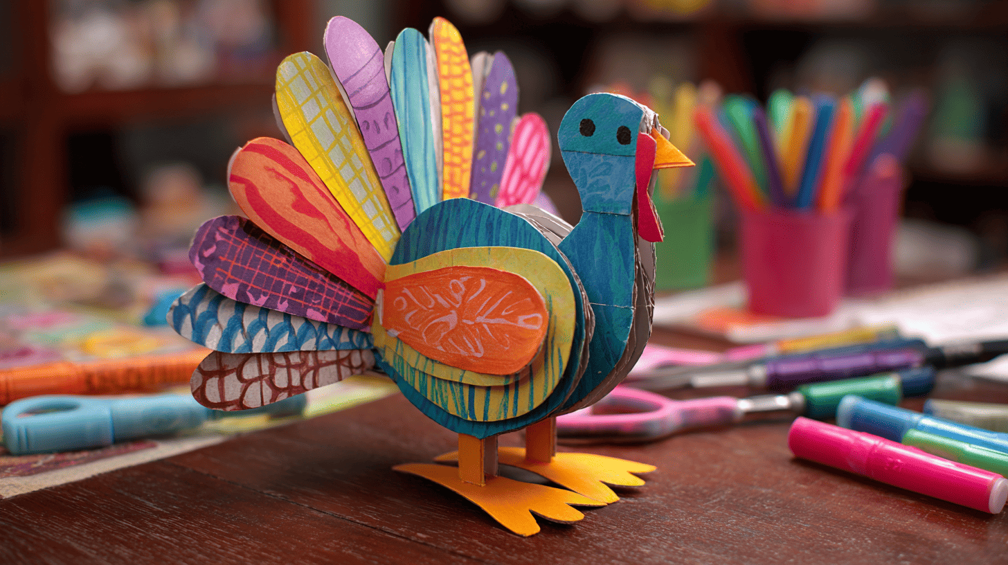 Recycled Cereal Box Turkey Craft For Kids