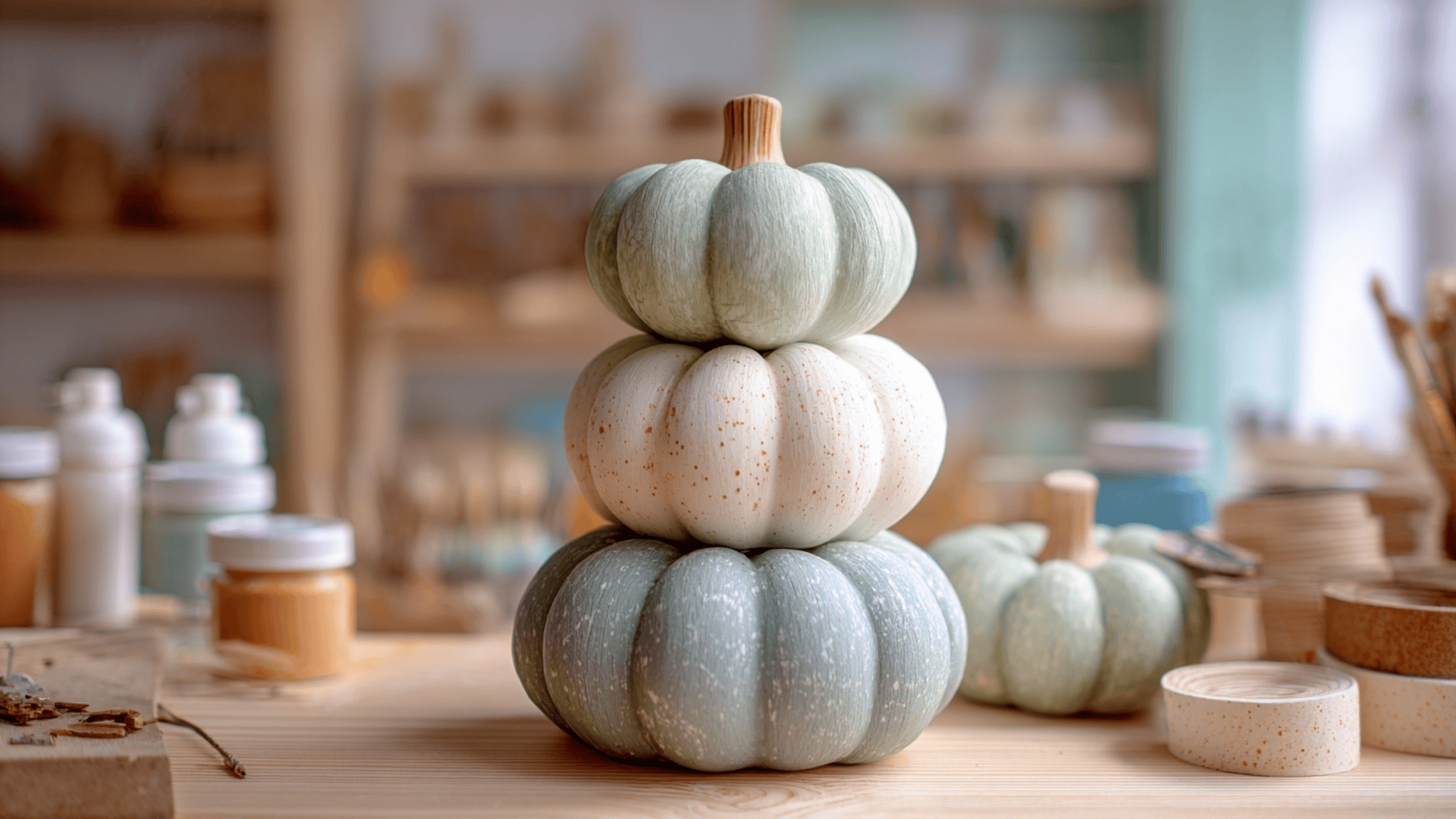 Stacked Pumpkins Display