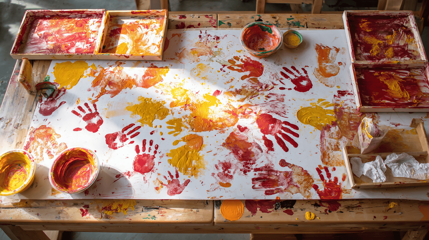 Thanksgiving Finger Painting Tablecloth Preschool