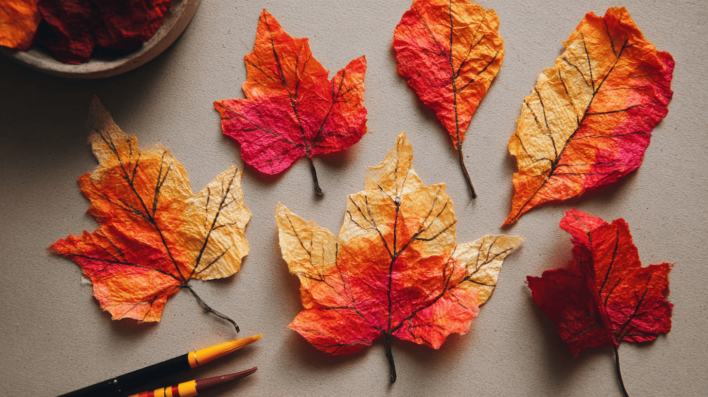 Tissue Paper Fall Leaves Craft
