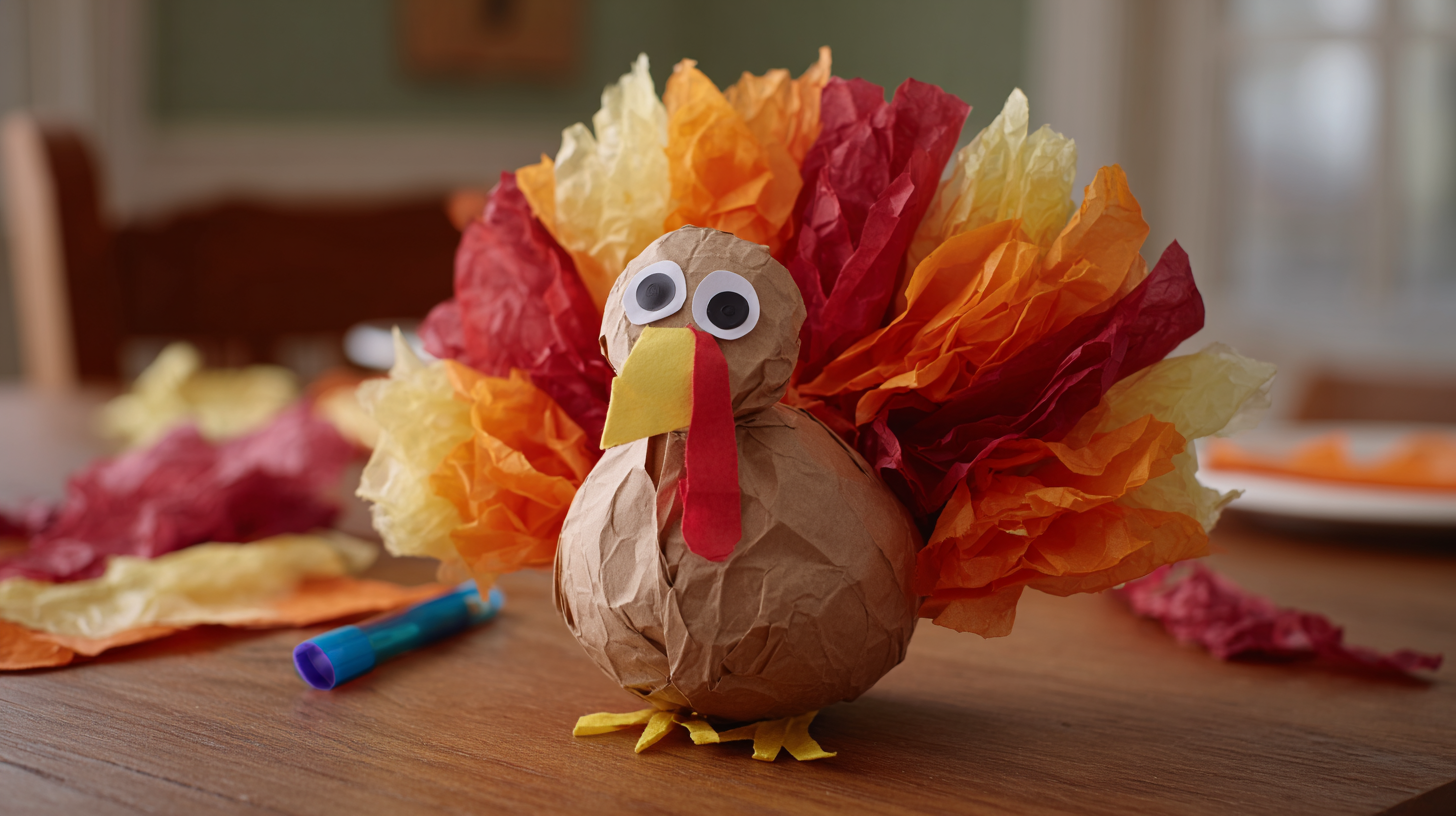 Tissue Paper Turkey Craft For Toddlers