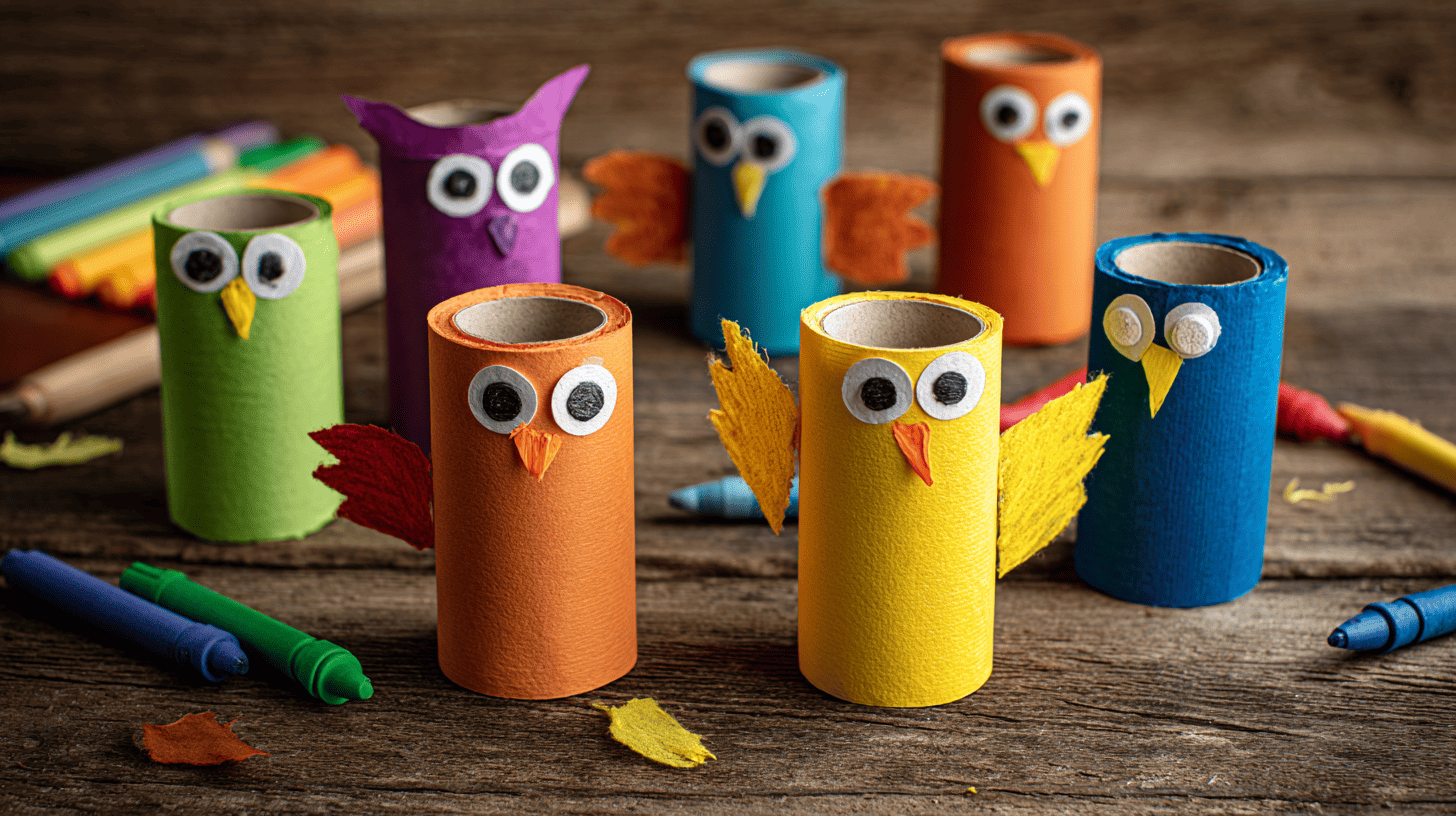 Toilet Paper Roll Owls Fall Art Project For Kids