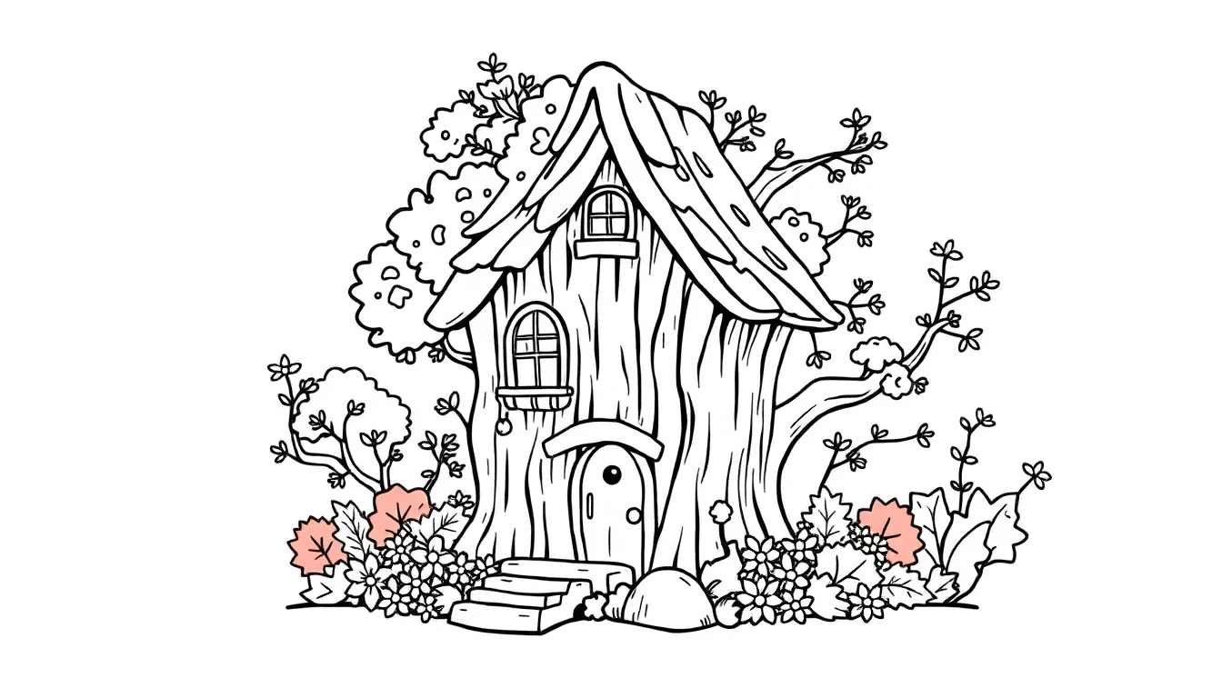 Treehouse surrounded by colorful fall foliage