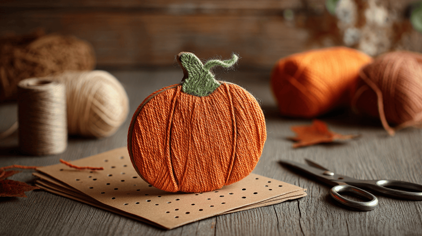 Yarn Wrapped Pumpkin Thanksgiving Craft For Toddlers
