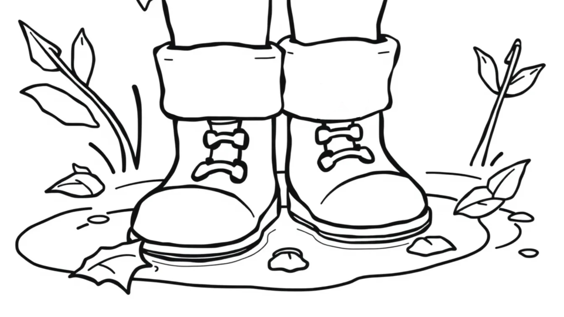 boots stepping in a puddle