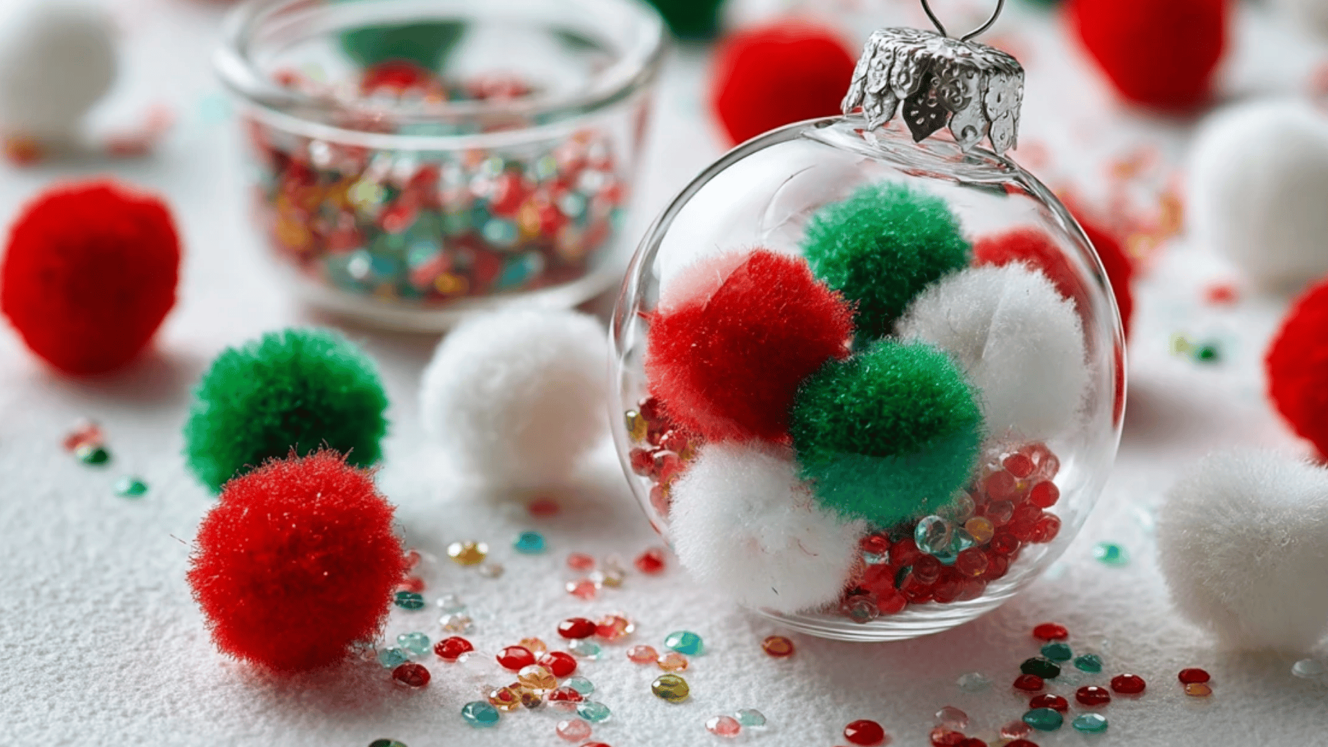 Pom Pom Christmas Ornaments