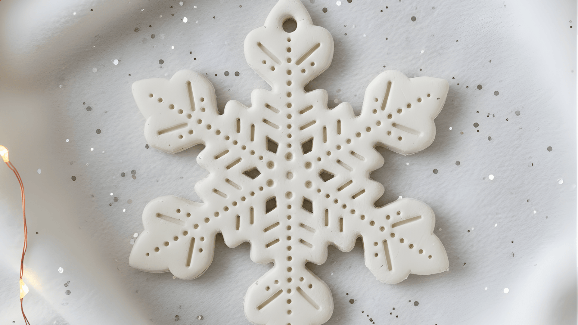baking soda clay snowflake ornament