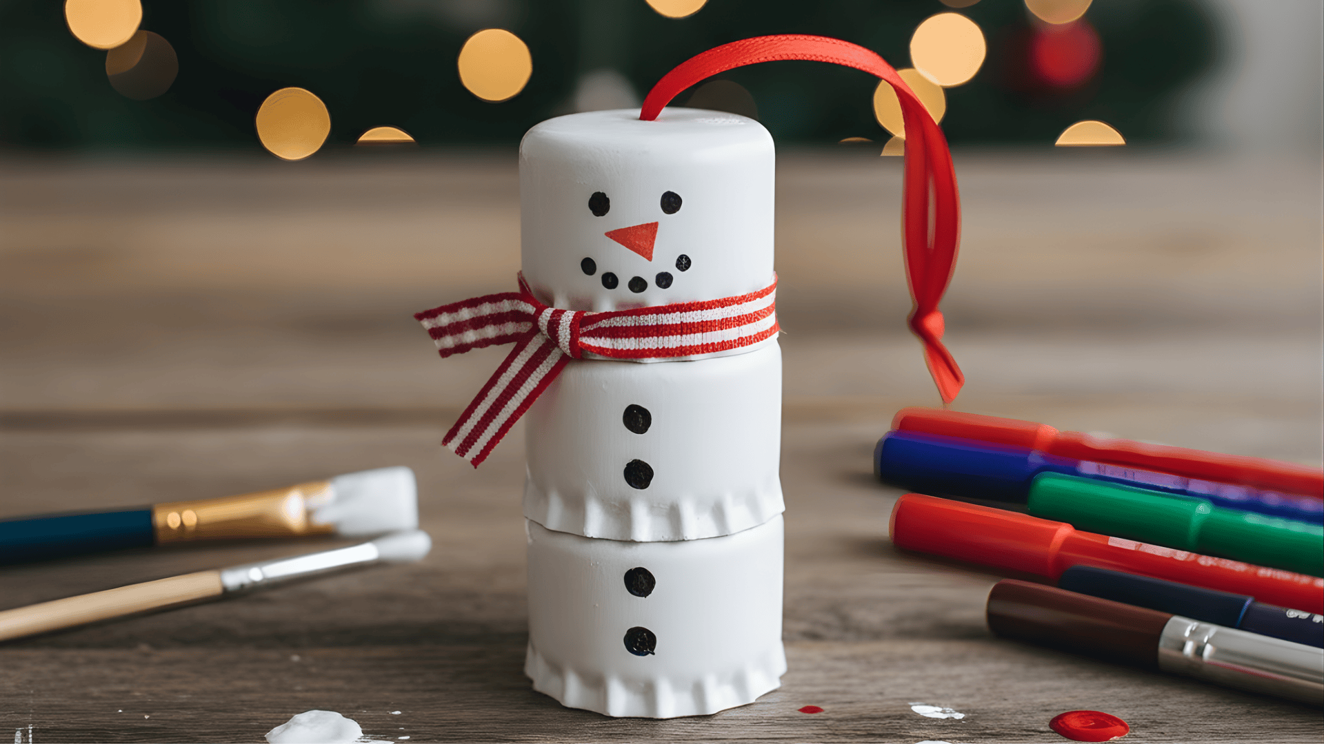 bottle cap snowman ornament (1)