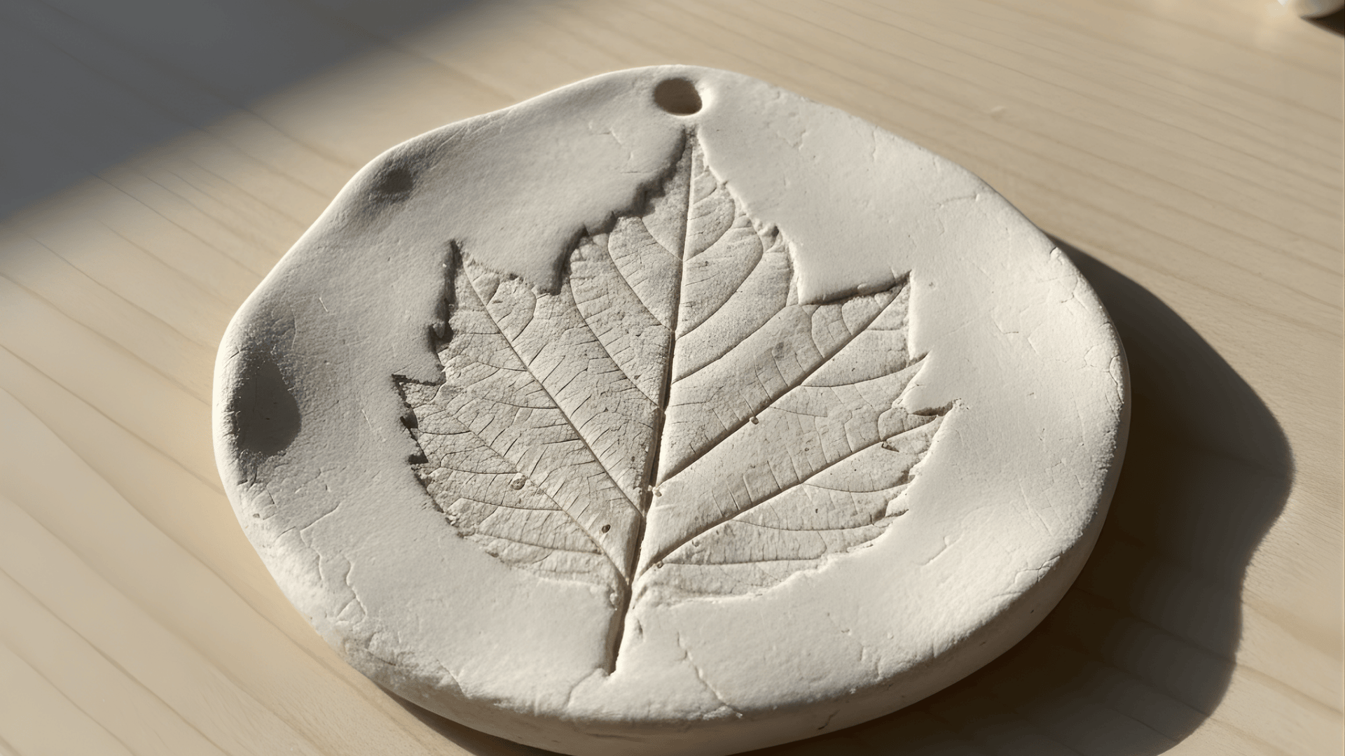 clay leaf press texture ornament