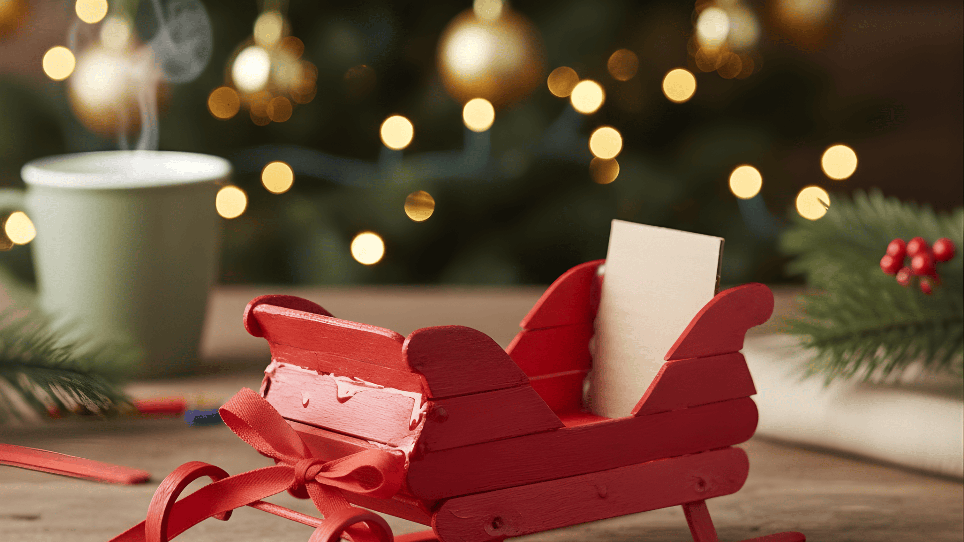 craft stick sleigh ornament