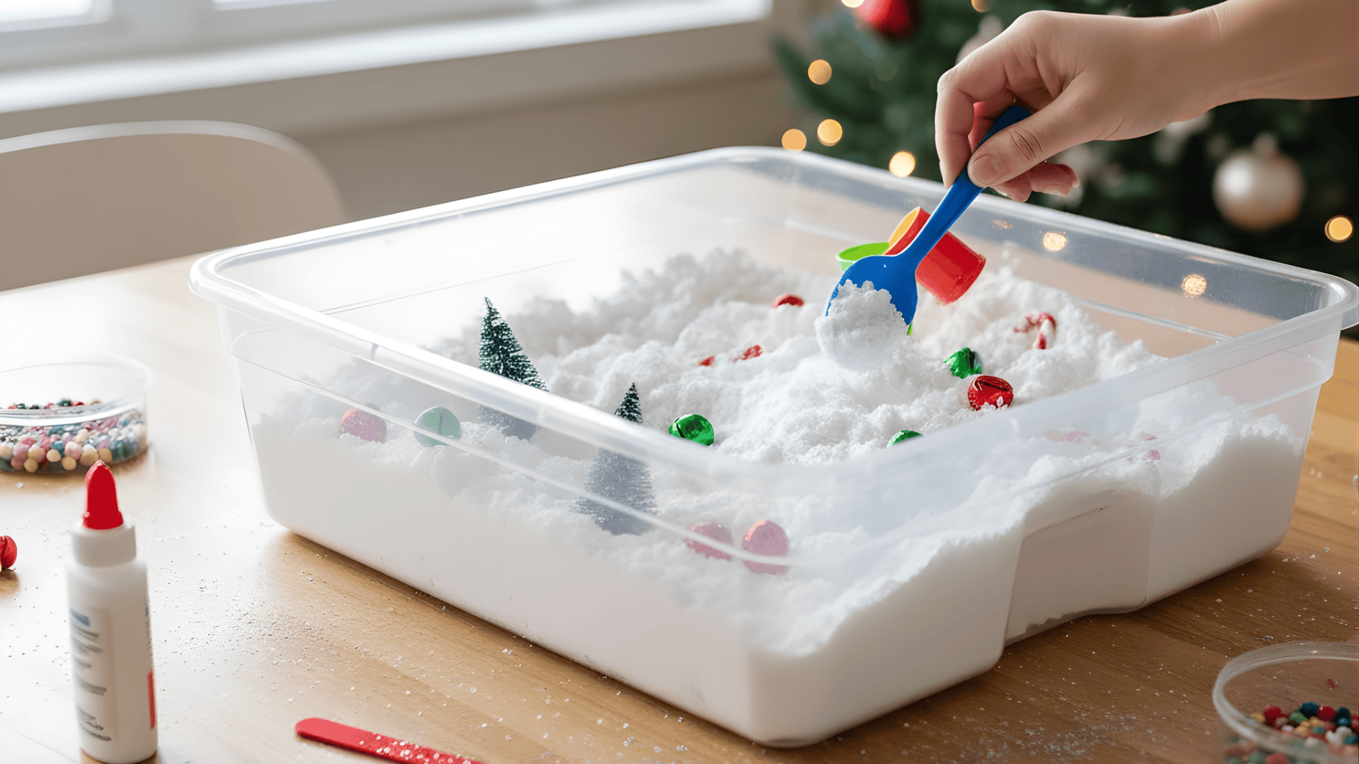 diy fake snow for kids