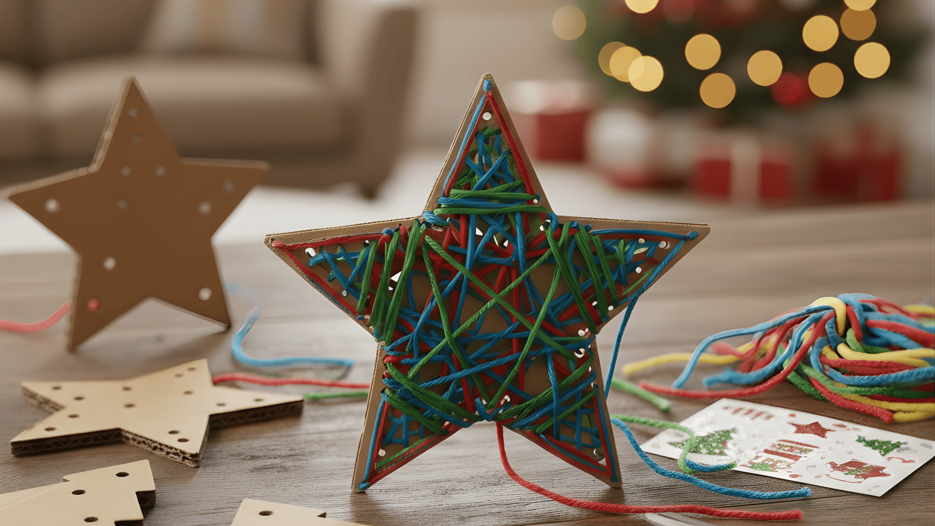 easy sew or stitch cardboard ornaments