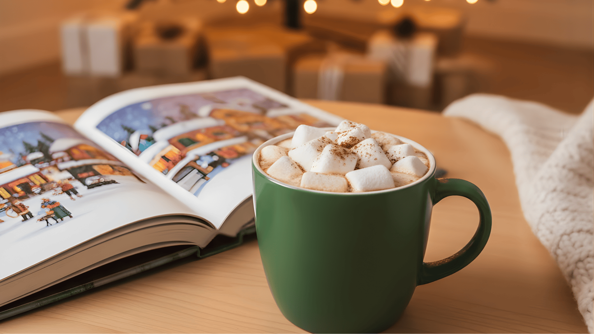 enjoy hot cocoa and storytime