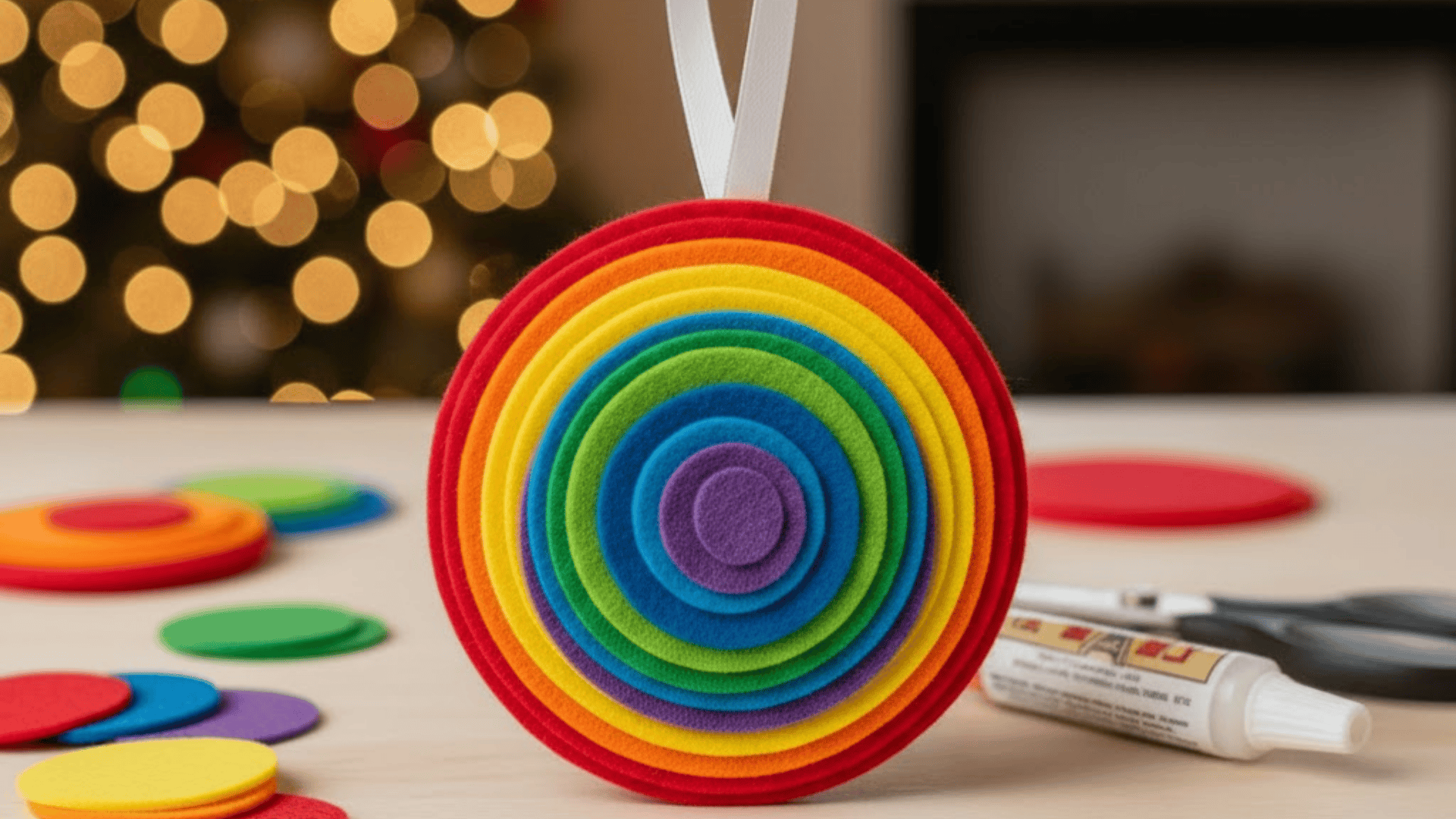 felt circle layered ornament