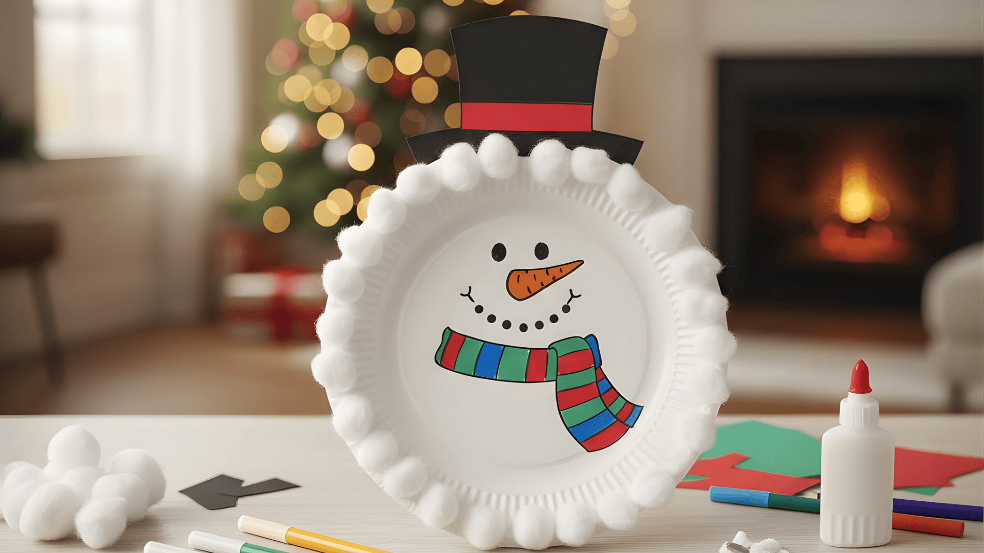 paper plate snowman