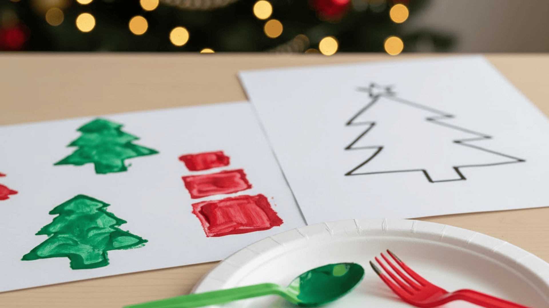 spoon fork christmas painting