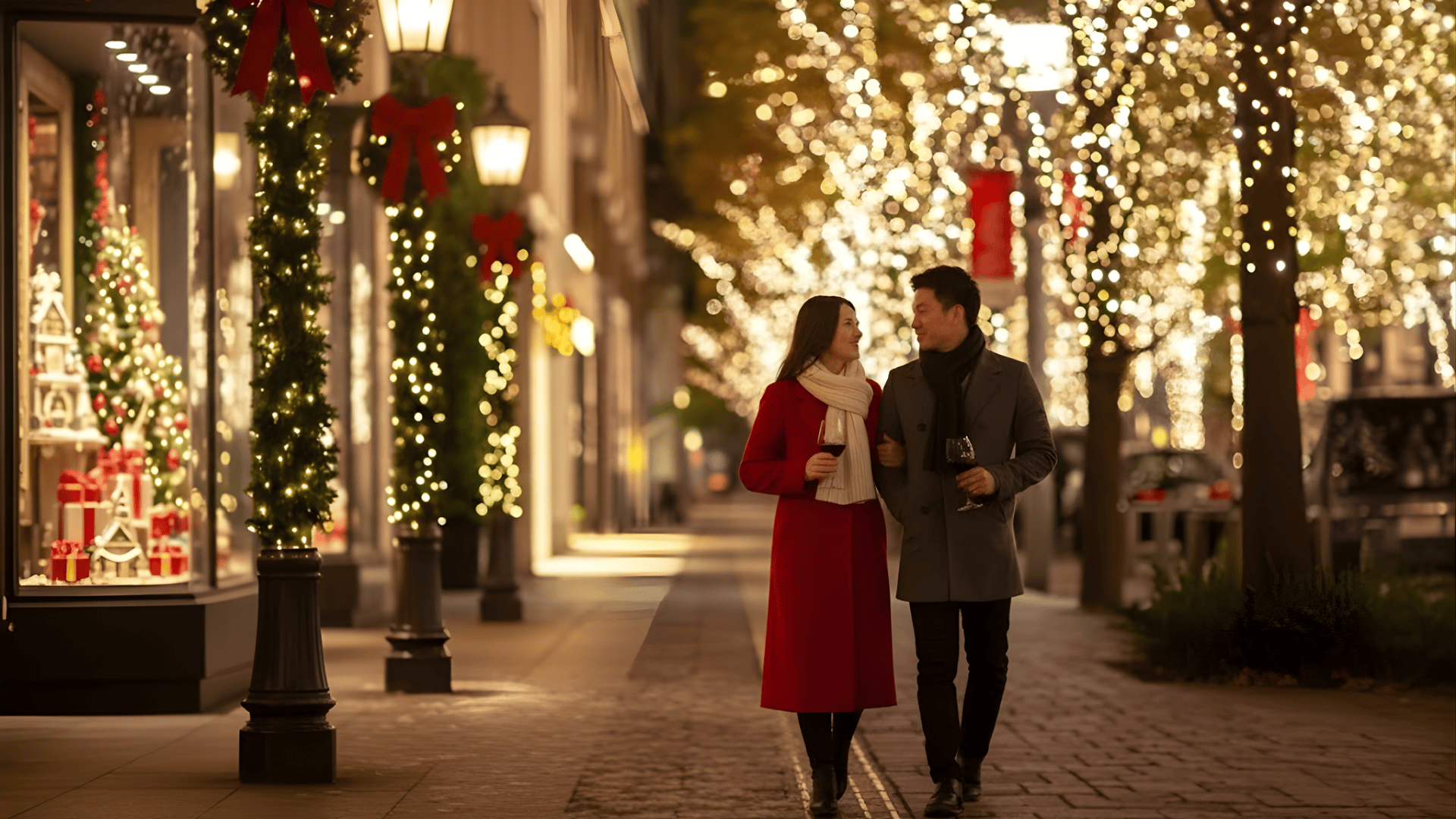 take a night walk with warm drinks