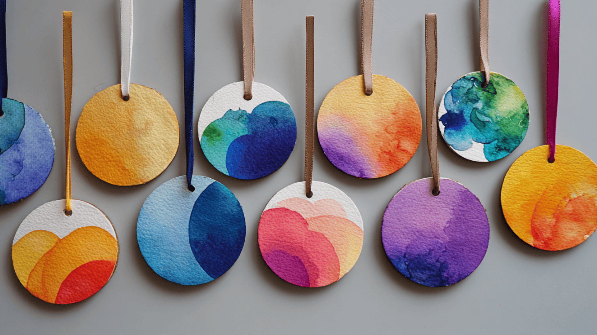 watercolor paper circle ornament