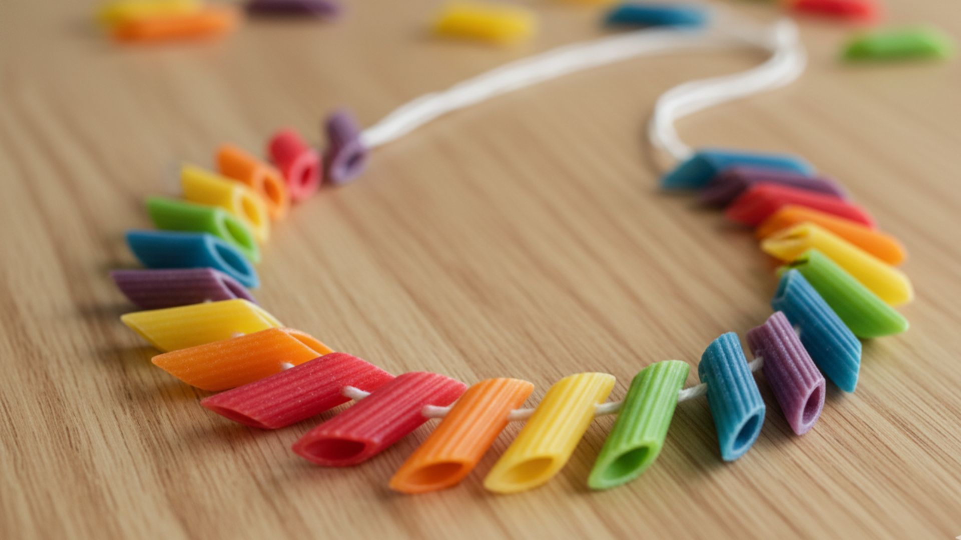 Rainbow Pasta Necklaces
