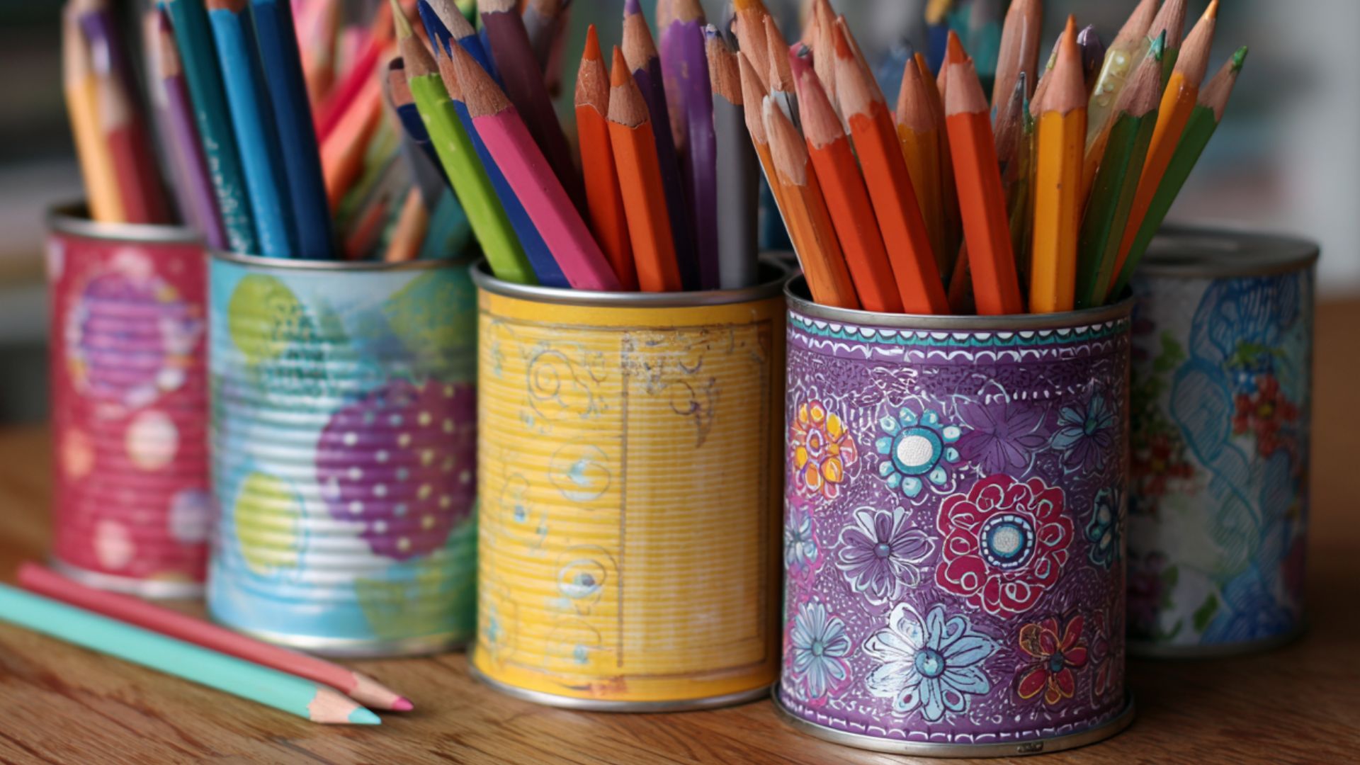 tin can pencil holder