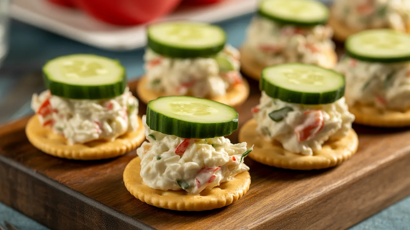 chicken salad on cracker